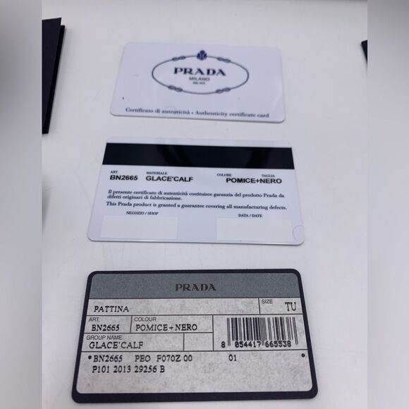 Auth PRADA Glacé Calf Pomice Twin Pocket Tote Bag Very Good Preloved Satchel - Picture 6 of 16